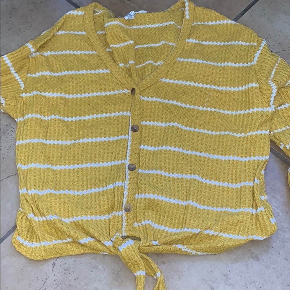 gold and white striped shirt